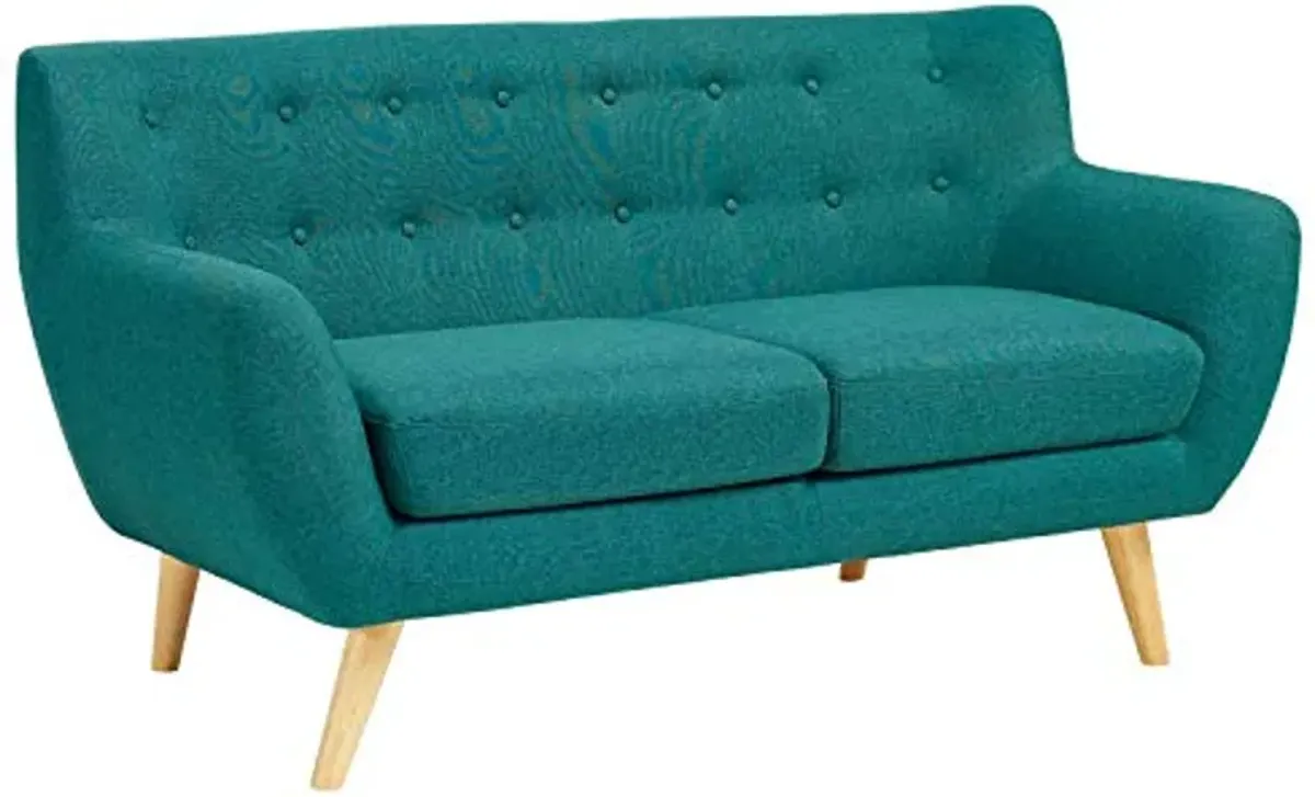 Modway Remark Mid-Century Modern Upholstered Fabric, Loveseat and Sofa, Teal