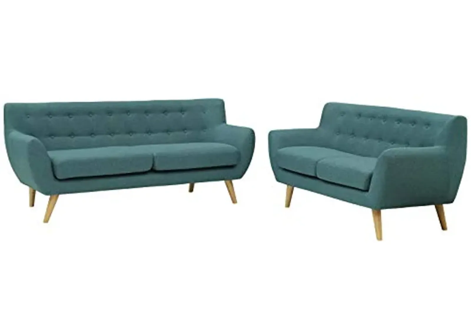 Modway Remark Mid-Century Modern Upholstered Fabric, Loveseat and Sofa, Teal