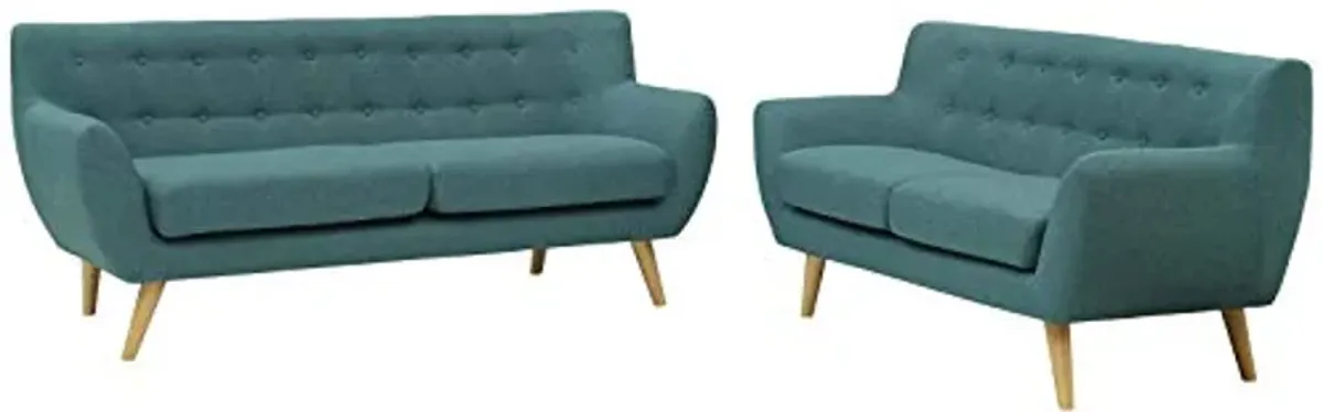 Modway Remark Mid-Century Modern Upholstered Fabric, Loveseat and Sofa, Teal