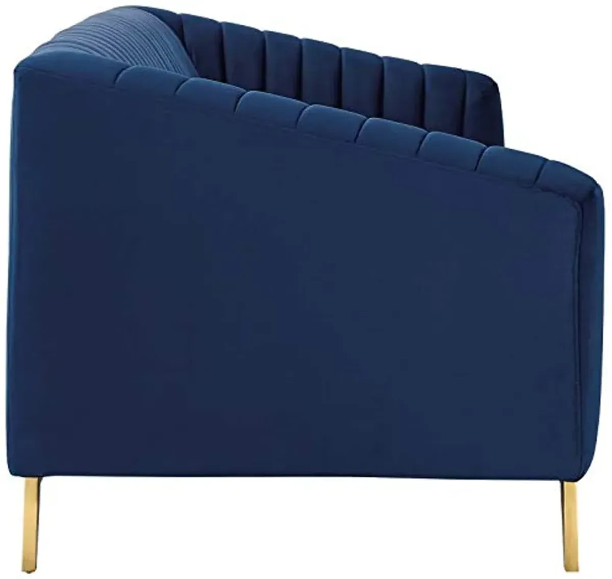 Modway Valiant Vertical Channel Tufted Performance Velvet Loveseat, Navy