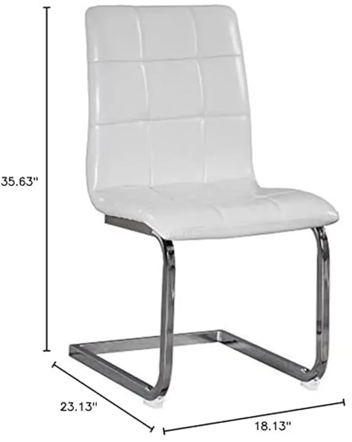 Ashley Furniture Madanere Faux Leather Dining Side Chair in White