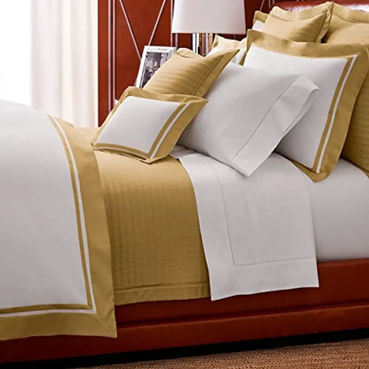 Ralph Lauren Bowery Full/Queen Size Duvet Cover, Polished Bronze