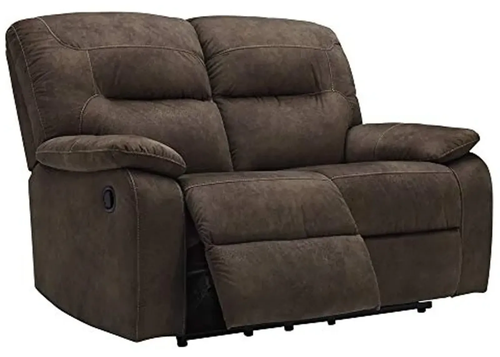 Signature Design by Ashley Bolzano Faux Leather Manual Reclining Loveseat, Brown