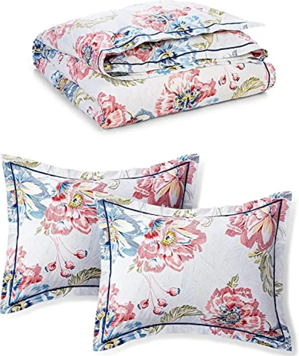 Ralph Lauren Lauren Isadora Floral Full/Queen 3 p Duvet Cover Set red Blue White