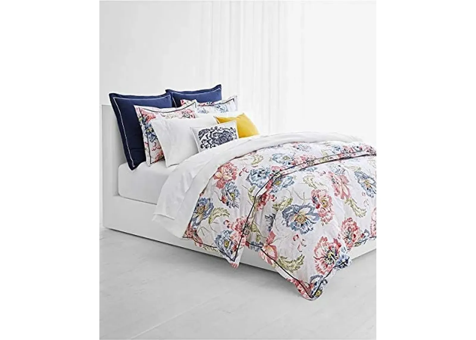 Ralph Lauren Lauren Isadora Floral Full/Queen 3 p Duvet Cover Set red Blue White