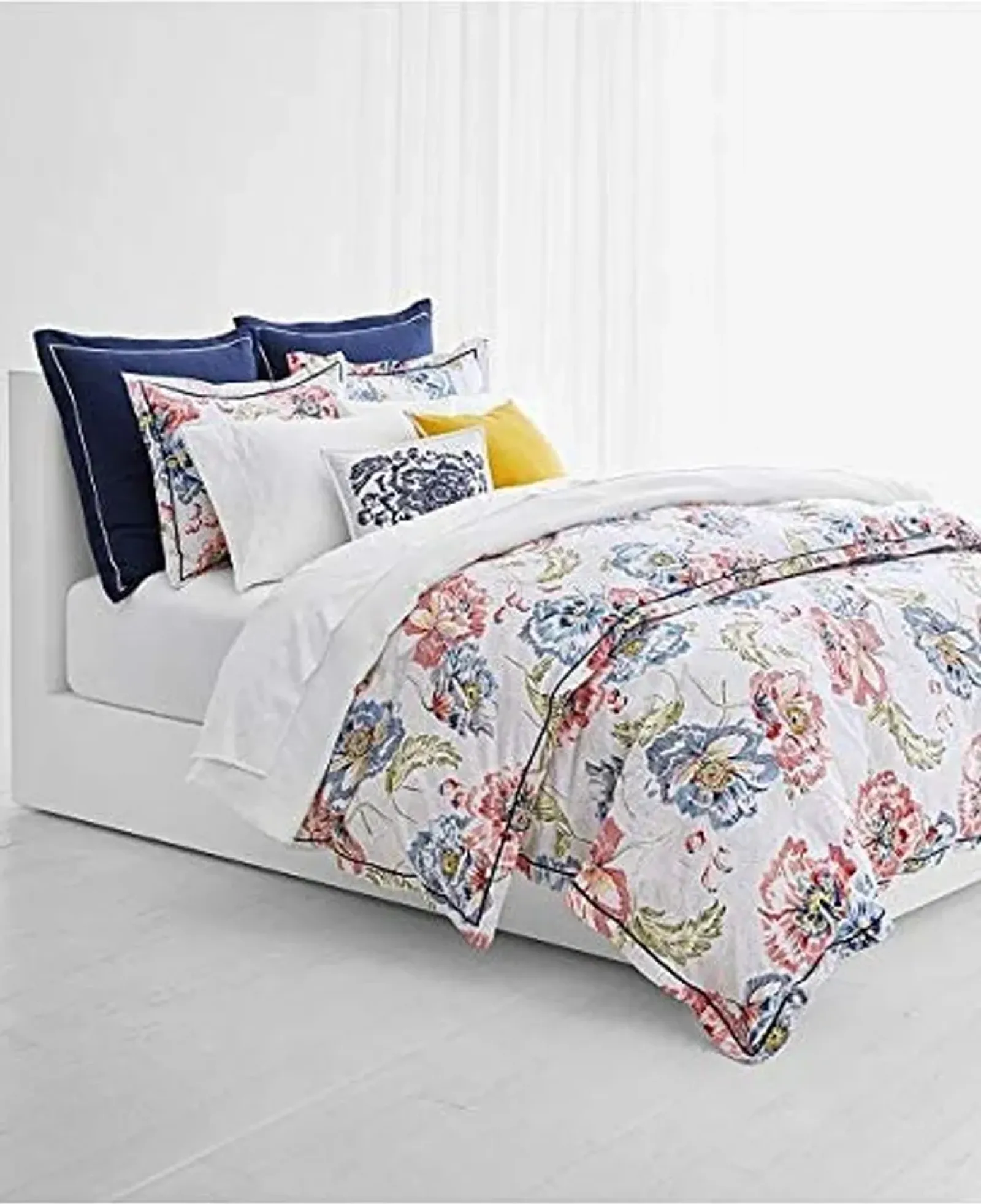 Ralph Lauren Lauren Isadora Floral Full/Queen 3 p Duvet Cover Set red Blue White