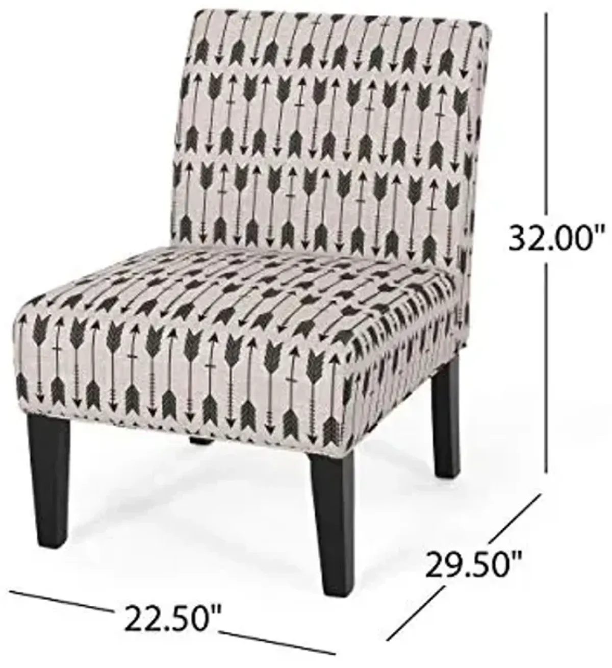 Christopher Knight Home Madden Fabric Accent Chair, Beige and Matte Black Finish