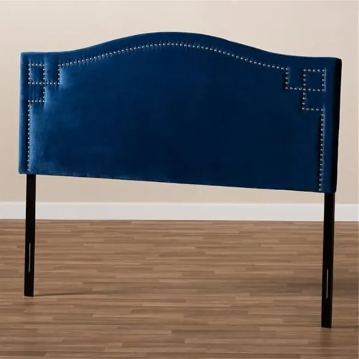 Baxton Studio Aubrey Velvet and Wood Full Headboard in Royal Blue