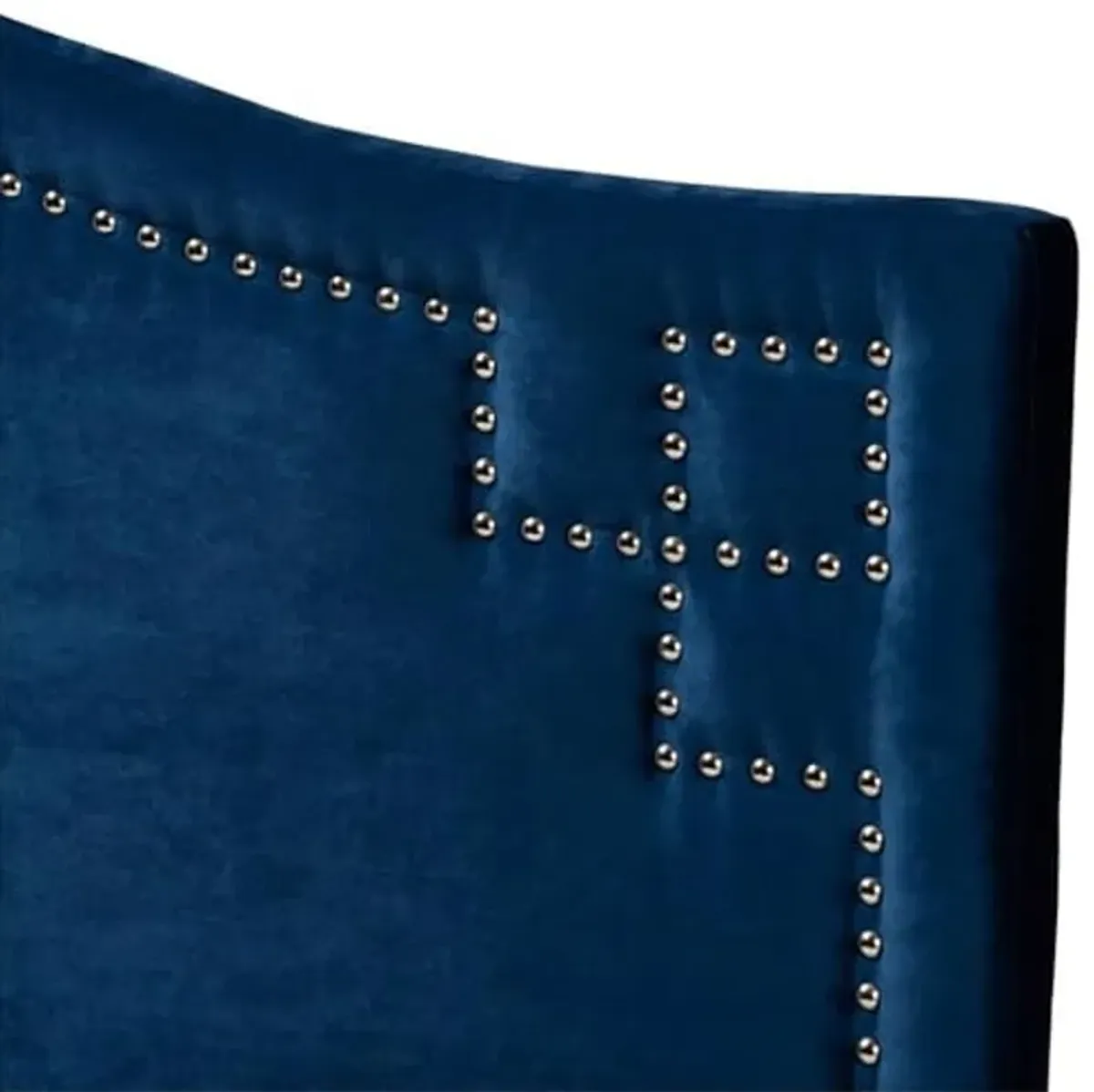 Baxton Studio Aubrey Velvet and Wood Full Headboard in Royal Blue