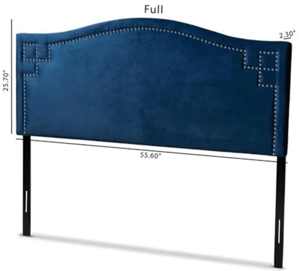 Baxton Studio Aubrey Velvet and Wood Full Headboard in Royal Blue