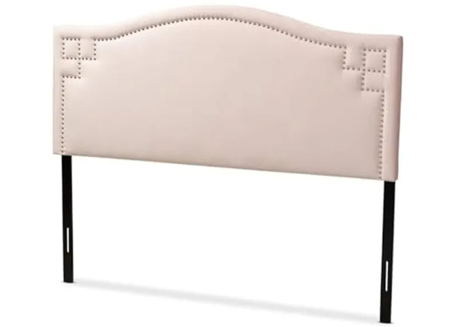 Baxton Studio Aubrey Light Pink Velvet Fabric Upholstered Queen Headboard