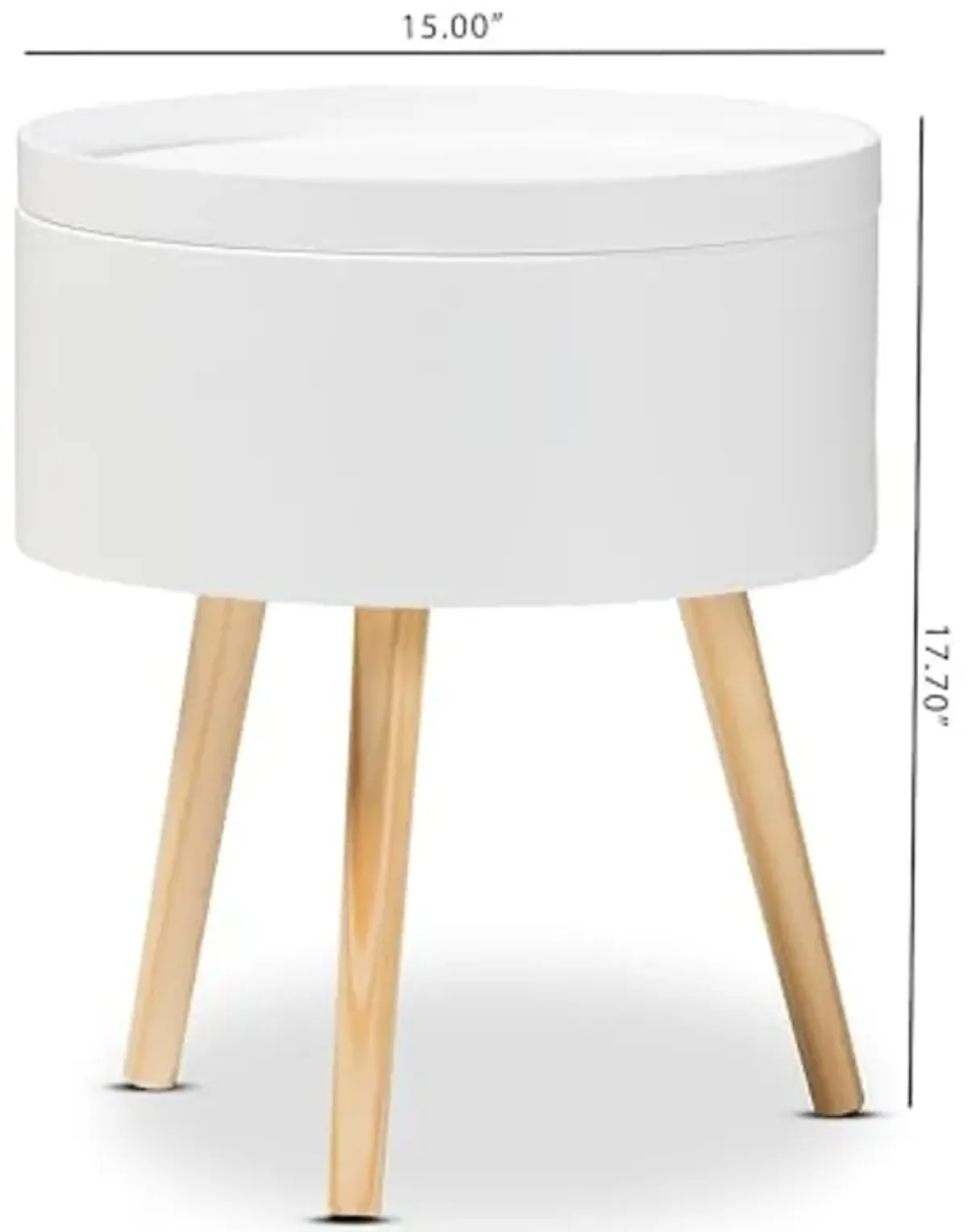 Baxton Studio Jessen 15-inch W x 15-inch D End Table, White (154-9048-HiT)