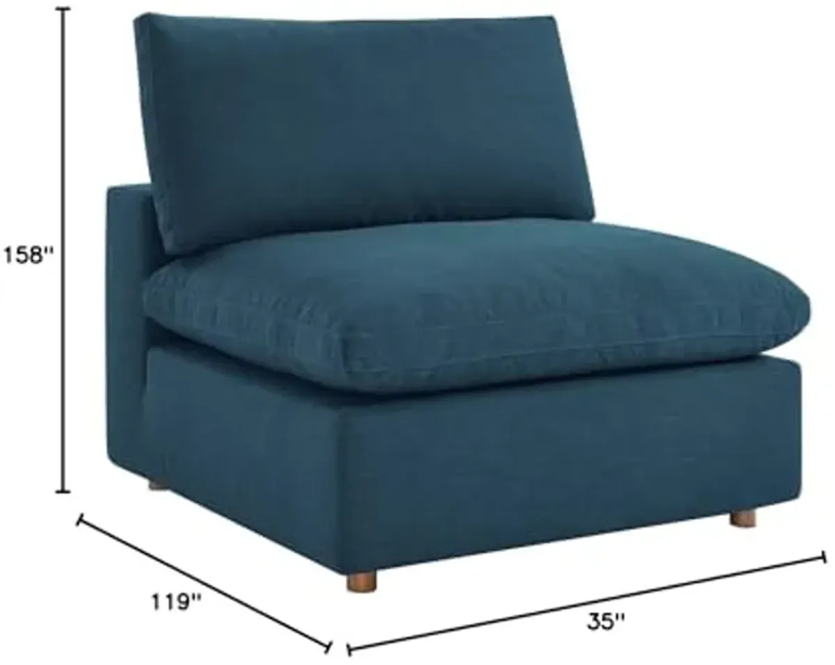 Modway Commix Down-Filled Overstuffed Upholstered 8-Piece Sectional Sofa Set in Azure