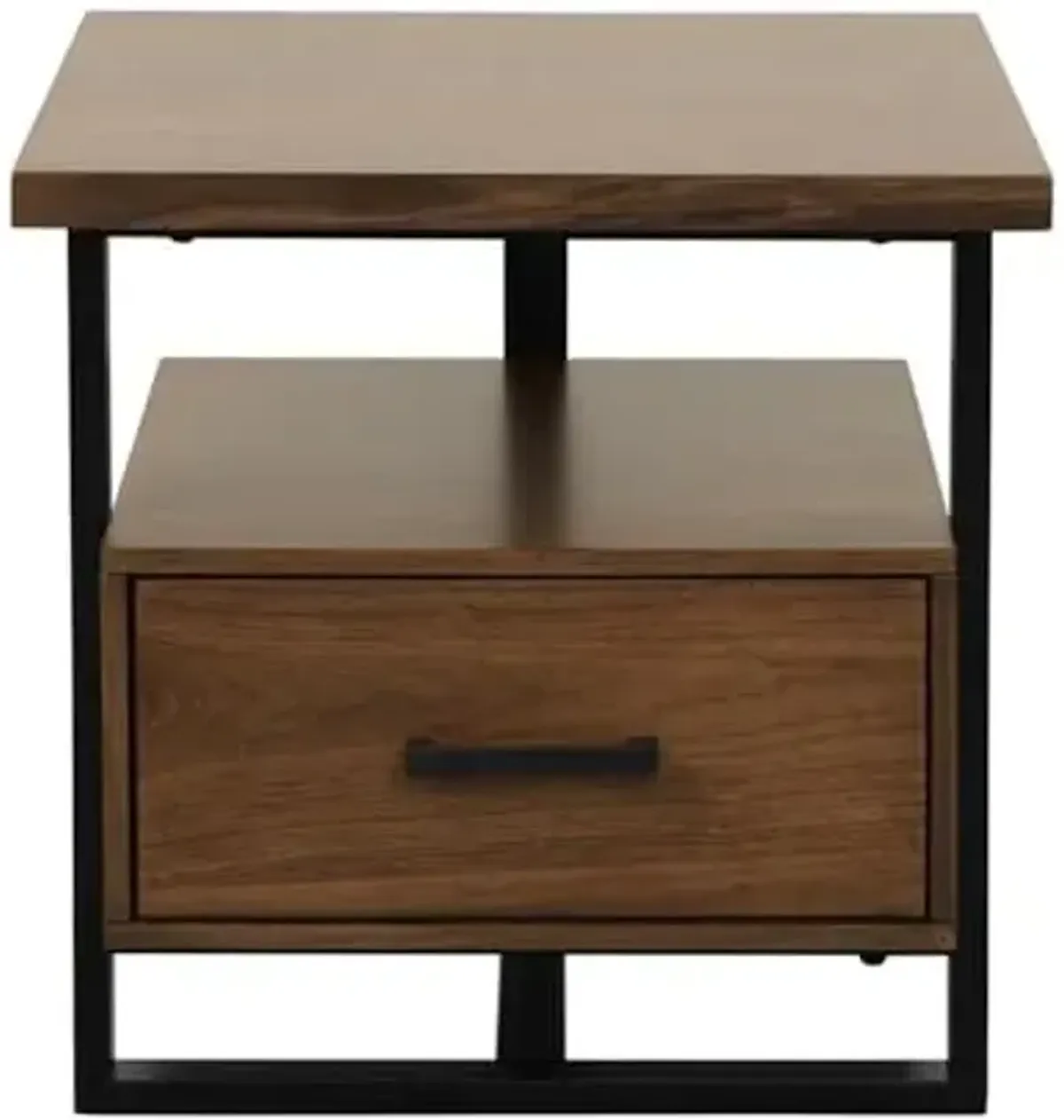 Homelegance Lexicon Sedley Metal 1 Drawer End Table in Walnut