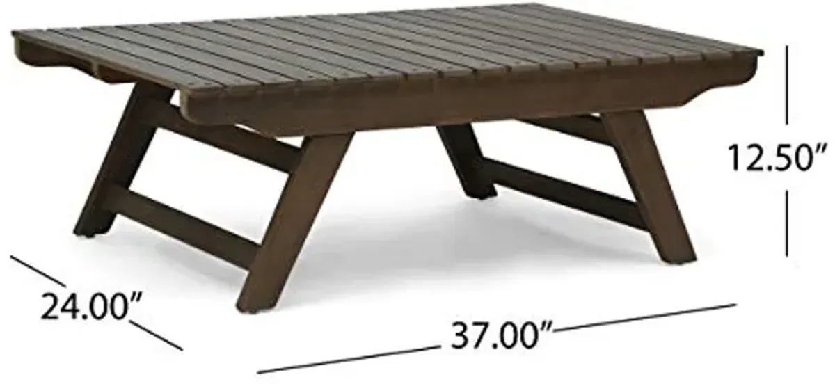 Christopher Knight Home Kailee Outdoor Wooden Coffee Table, Gray Finish