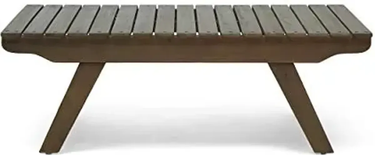 Christopher Knight Home Kailee Outdoor Wooden Coffee Table, Gray Finish