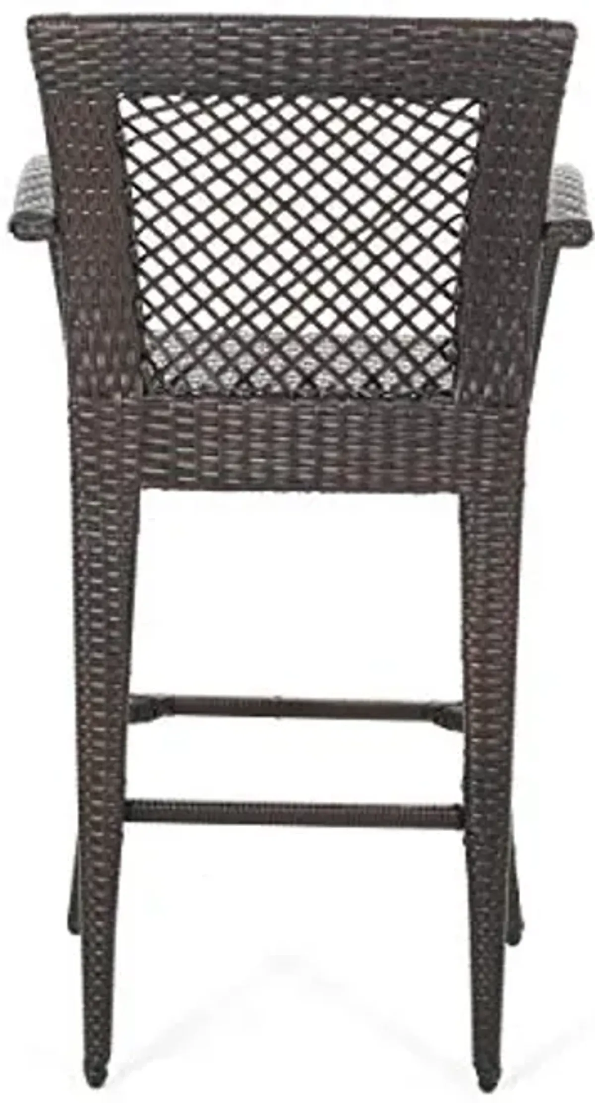 Christopher Knight Home Megan Outdoor 46" Wicker Barstool (Set of 2), Multi Brown Finish