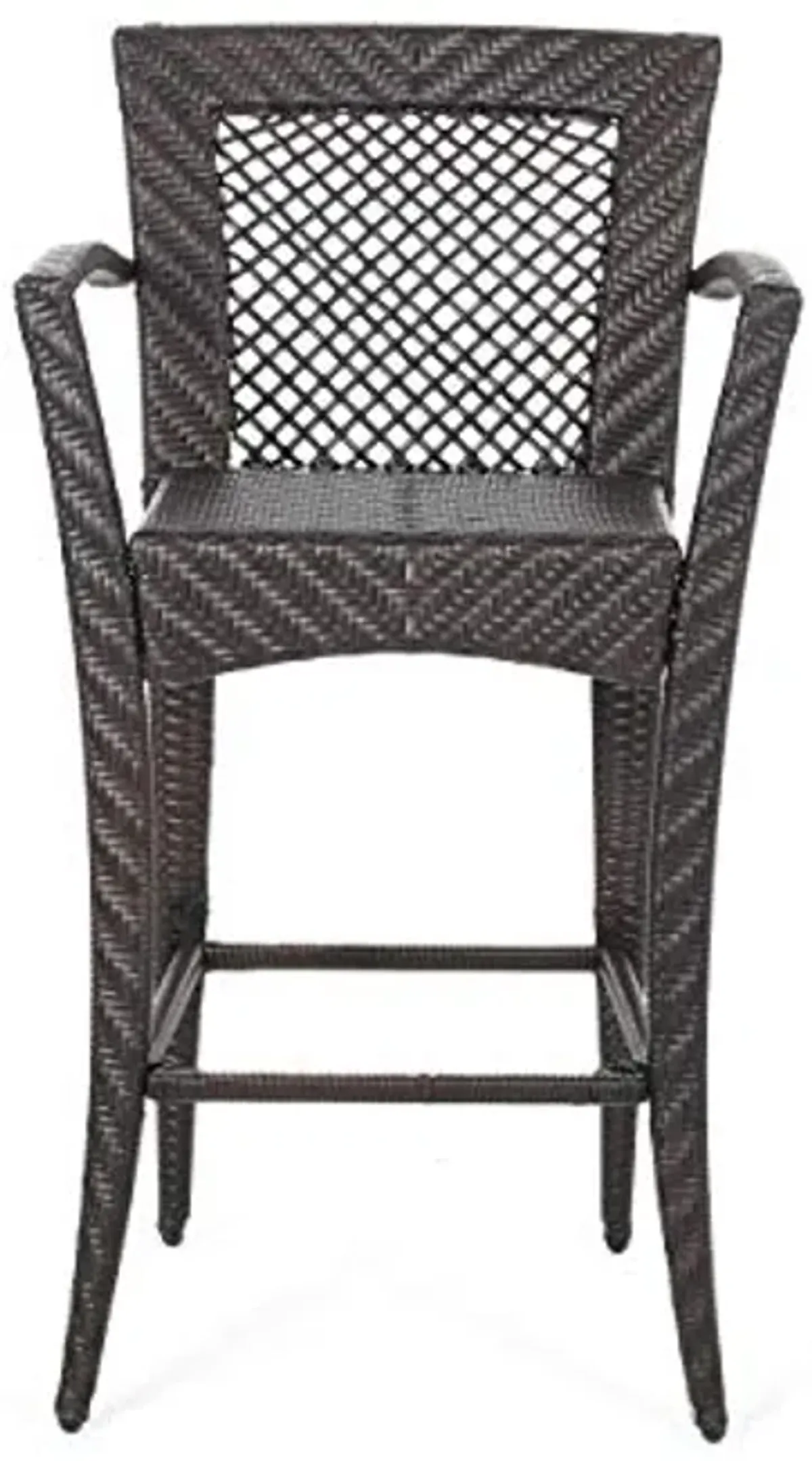 Christopher Knight Home Megan Outdoor 46" Wicker Barstool (Set of 2), Multi Brown Finish