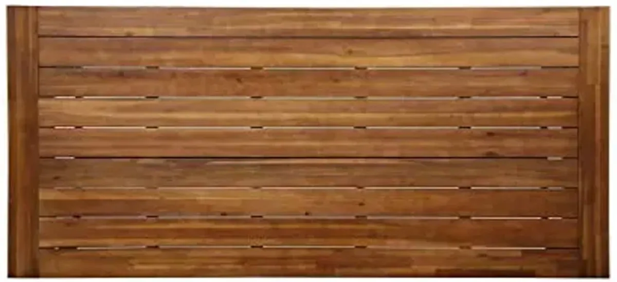 Great Deal Furniture Beau Outdoor Eight Seater Wooden Dining Table, Teak and Rustic Metal Finish