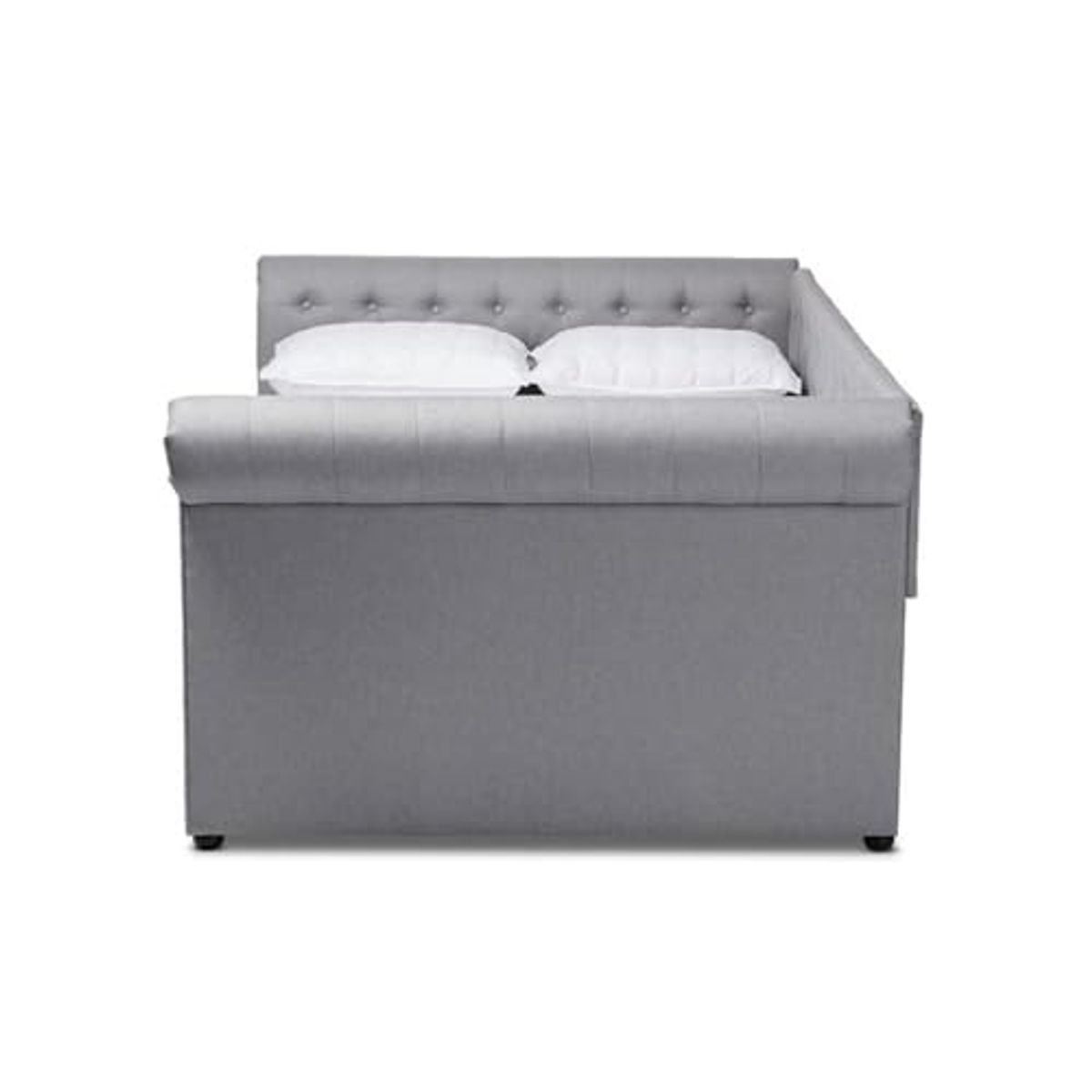 Baxton Studio Mabelle Modern and Contemporary Gray Fabric Upholstered Full Size Daybed with Trundle