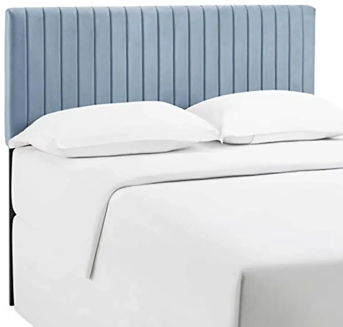 Modway Keira Channel Tufted Performance Velvet Upholstered Full / Queen Headboard in Light Blue