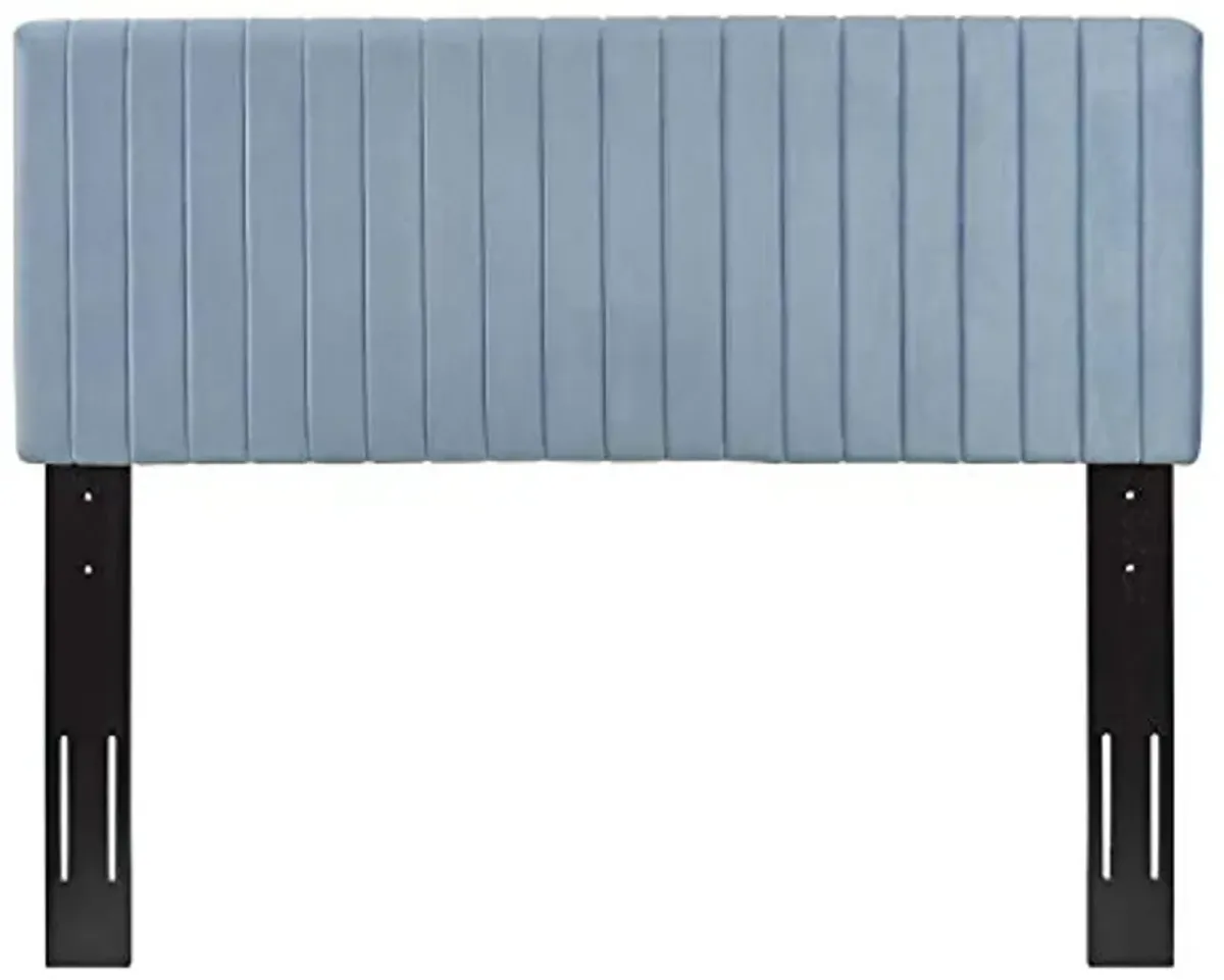 Modway Keira Channel Tufted Performance Velvet Upholstered Full / Queen Headboard in Light Blue