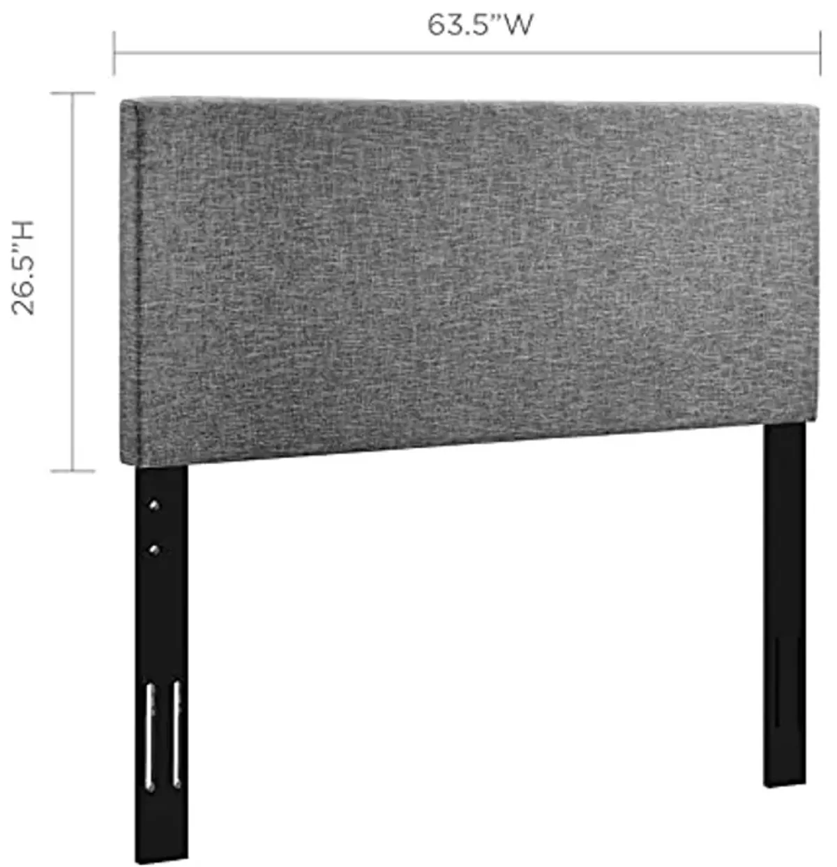 Modway Taylor Full/Queen Upholstered Linen Fabric Headboard, Light Gray