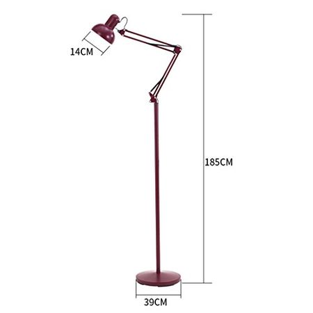 Floor Lamp Simple Living Room Bedroom Piano Reading Wrought Iron Bedside Lamp Study Vertical Lamp (Color : Purple)