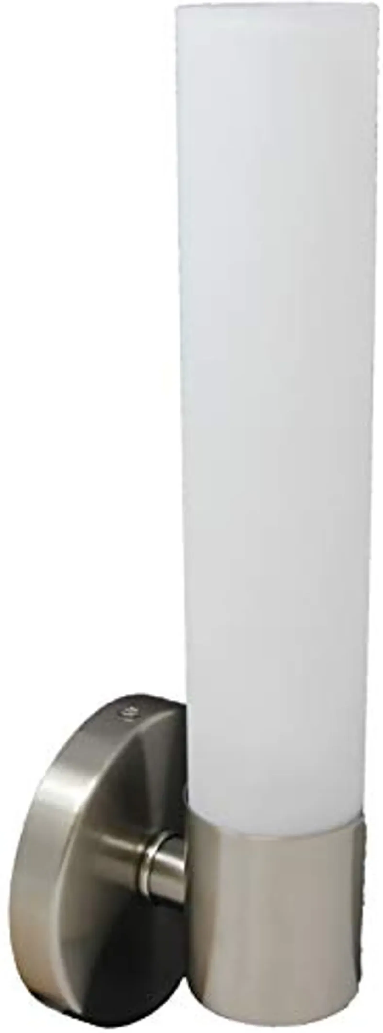 Urbanest Enzo One-Light Wall Sconce Lamp with Frosted Glass Shade, Hardwired, Brushed Steel, 13 1/2-inch Tall