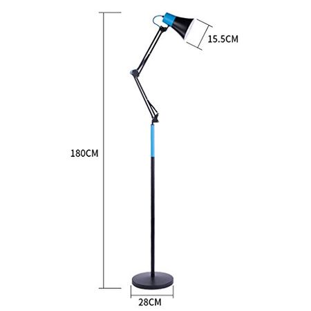 Floor Lamp Simple Living Room Bedroom Piano Reading Metal Dimming Bedside Lamp Study Vertical Table Lamp (Color : Blue)