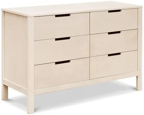Carter's by Colby 6-Drawer Baby Dresser for Bedroom - Kids Dresser for Boys & Girls - Double Chest of Drawers for Nursery - Versatile Wooden Dresser for Living Room & Hallway - Washed Natural