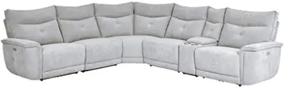 Homelegance 117" x 134" Manual Reclining Sectional Sofa, Gray