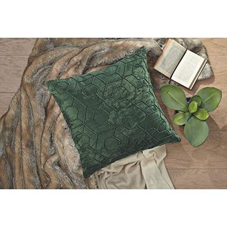 Signature Design by Ashley Ditman Geometric Throw Pillow, 20 x 20 Inches, Emerald Green