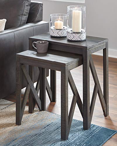 Signature Design by Ashley Emerdale Rustic Nesting Accent Table Set, Brown