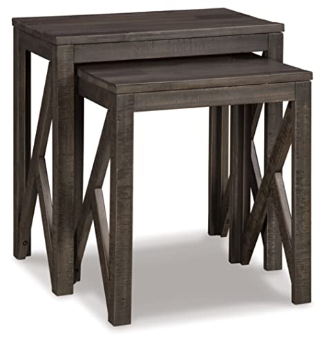 Signature Design by Ashley Emerdale Rustic Nesting Accent Table Set, Brown