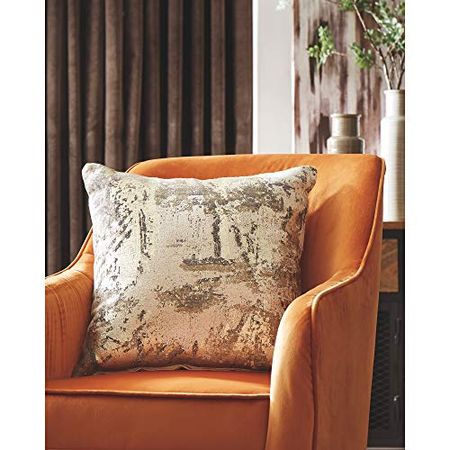 Signature Design by Ashley Esben Glam Abstract Throw Pillow, 20 x 20 Inches, Metallic Gold