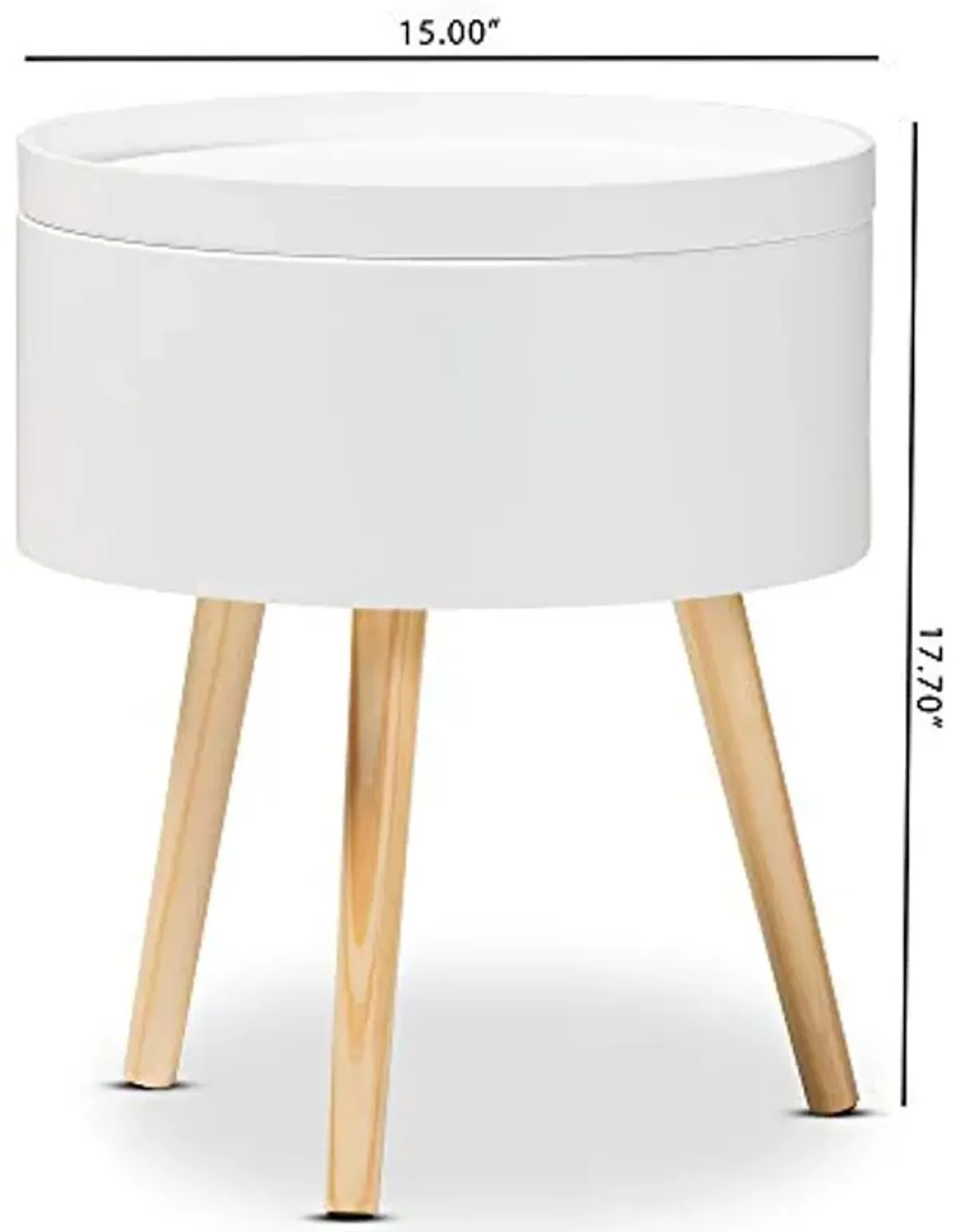 Baxton Studio Nightstands, One Size, White