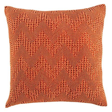 Signature Design by Ashley Dunford Chevron Boho Throw Pillow, 20 x 20 Inches, Orange