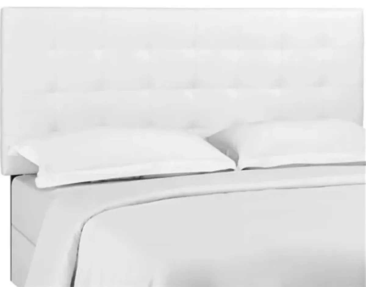 Modway Paisley Upholstered Tufted Faux Leather Full / Queen Headboard Size in White