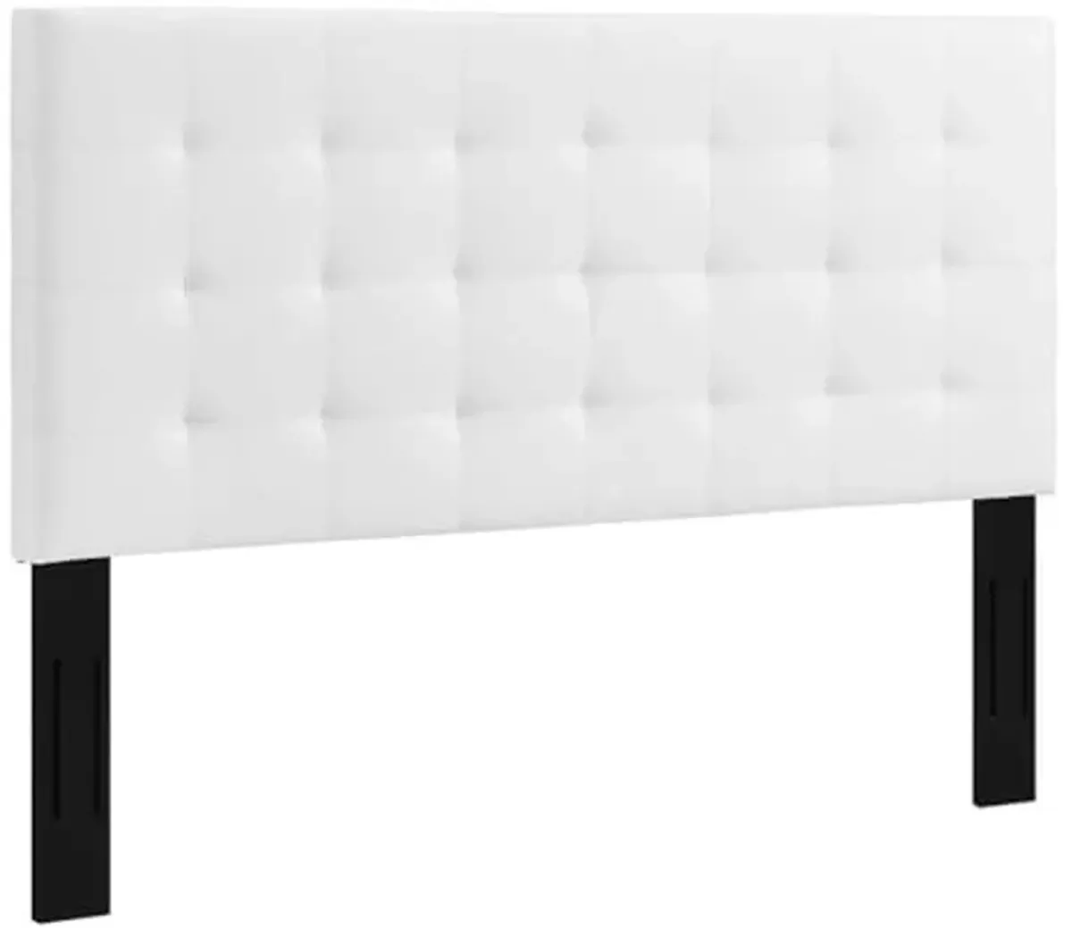 Modway Paisley Upholstered Tufted Faux Leather Full / Queen Headboard Size in White