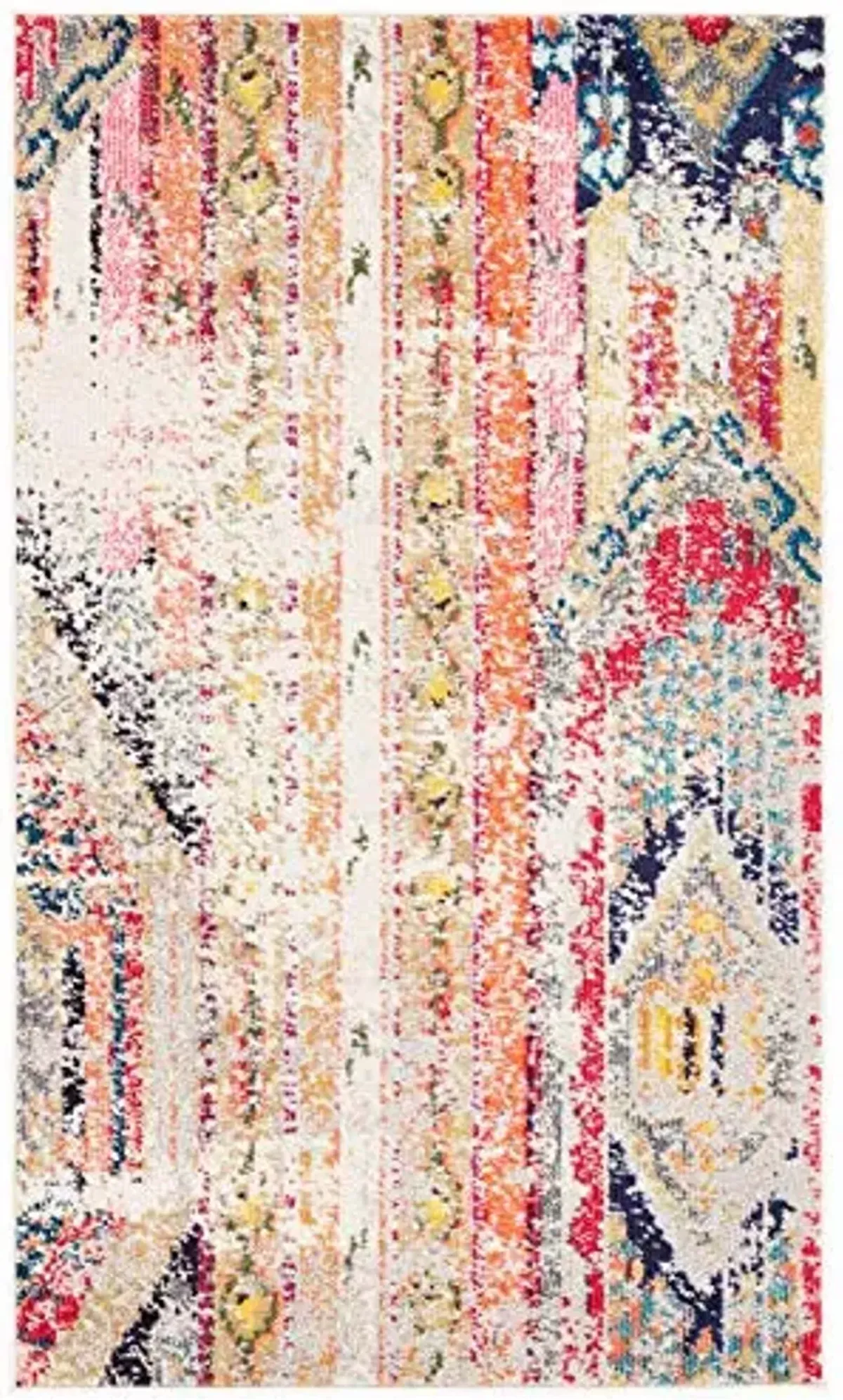 SAFAVIEH Madison Collection Accent Rug - 2' x 4', Grey & Orange, Boho Chic Tribal Distressed Design, Non-Shedding & Easy Care, Ideal for High Traffic Areas in Entryway, Living Room, Bedroom (MAD422G)