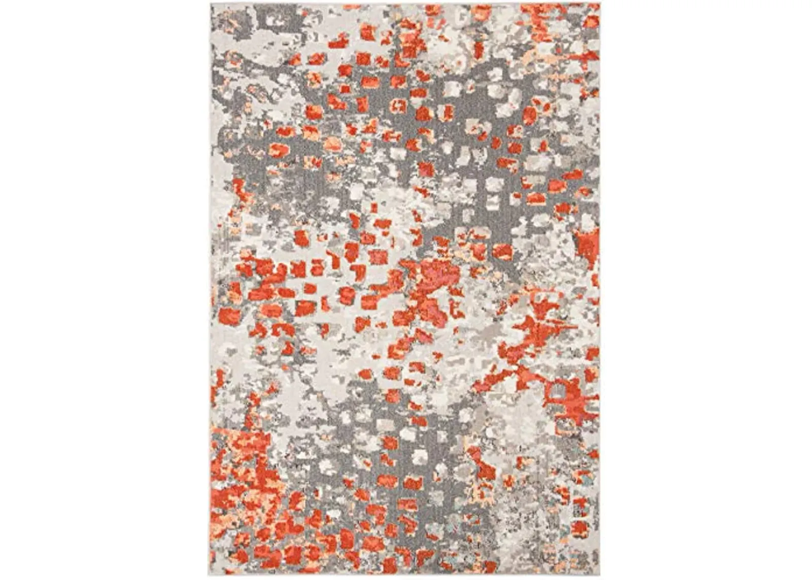 SAFAVIEH Madison Collection Accent Rug - 2' x 4', Grey & Orange, Boho Abstract Distressed Design, Non-Shedding & Easy Care, Ideal for High Traffic Areas in Entryway, Living Room, Bedroom (MAD425H)