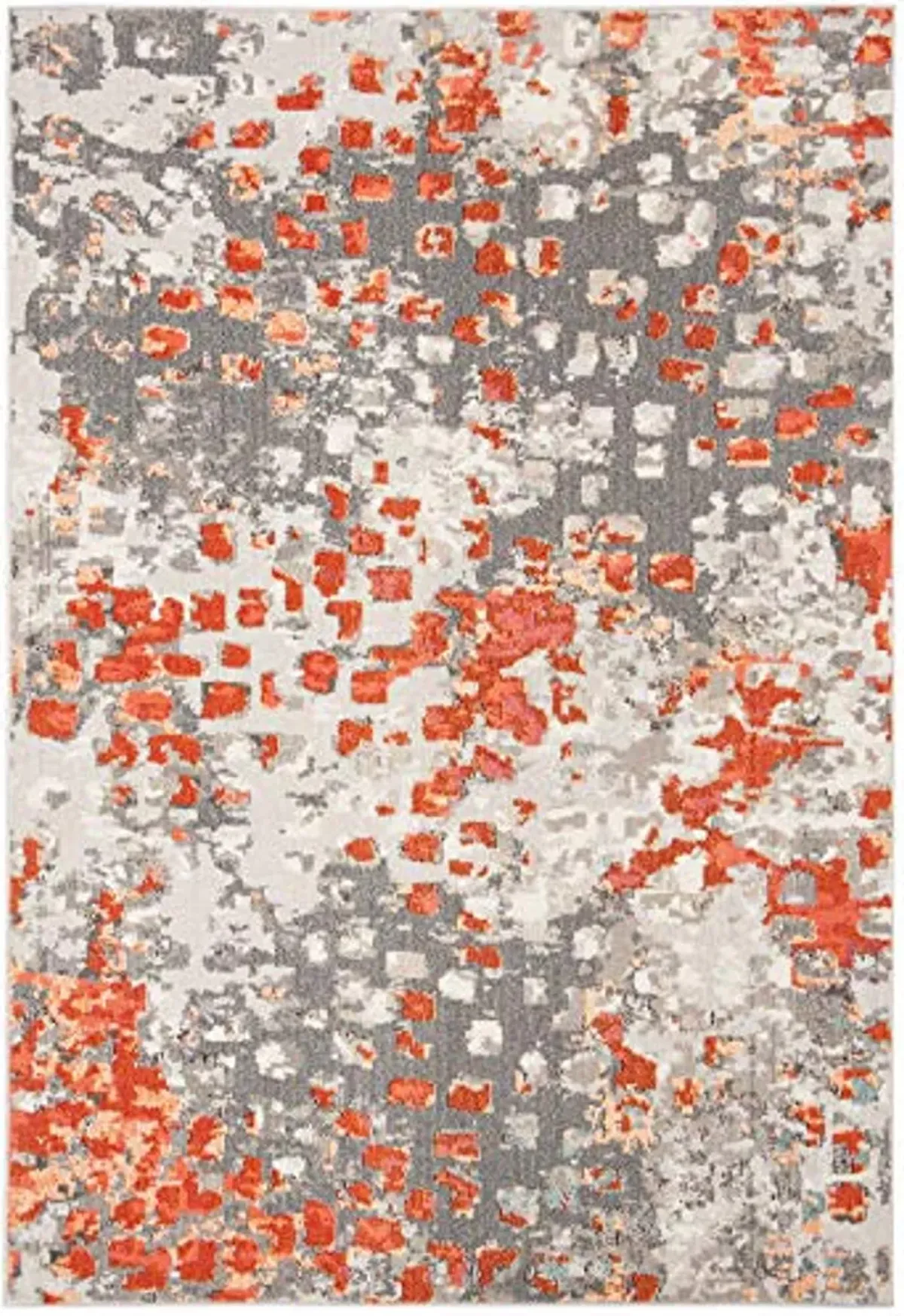 SAFAVIEH Madison Collection Accent Rug - 2' x 4', Grey & Orange, Boho Abstract Distressed Design, Non-Shedding & Easy Care, Ideal for High Traffic Areas in Entryway, Living Room, Bedroom (MAD425H)