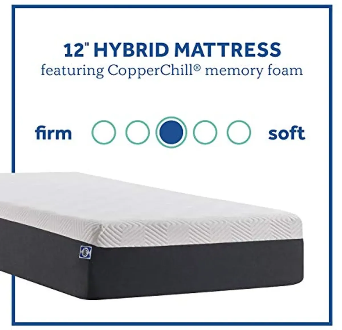 Sealy - Hybrid Bed in a Box - 12 Inch, Medium Feel, Queen Size, CopperChill Technology, CertiPur-US Certified