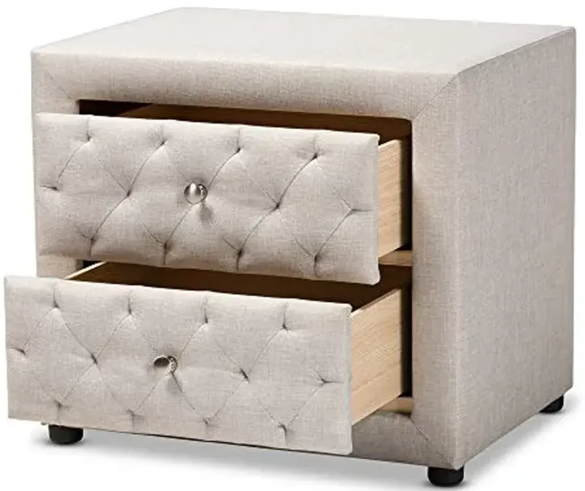 Baxton Studio Nightstands, One Size, Light Beige