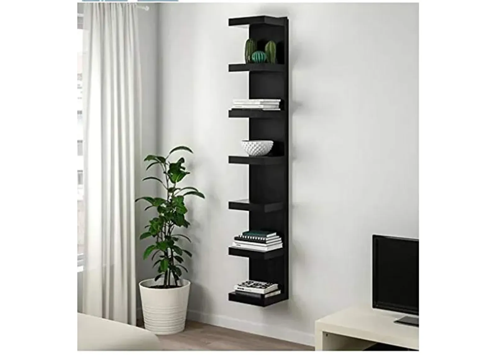 LACK IKEA Shelving Unit: Black/Brown [75" x 12" x 4"]