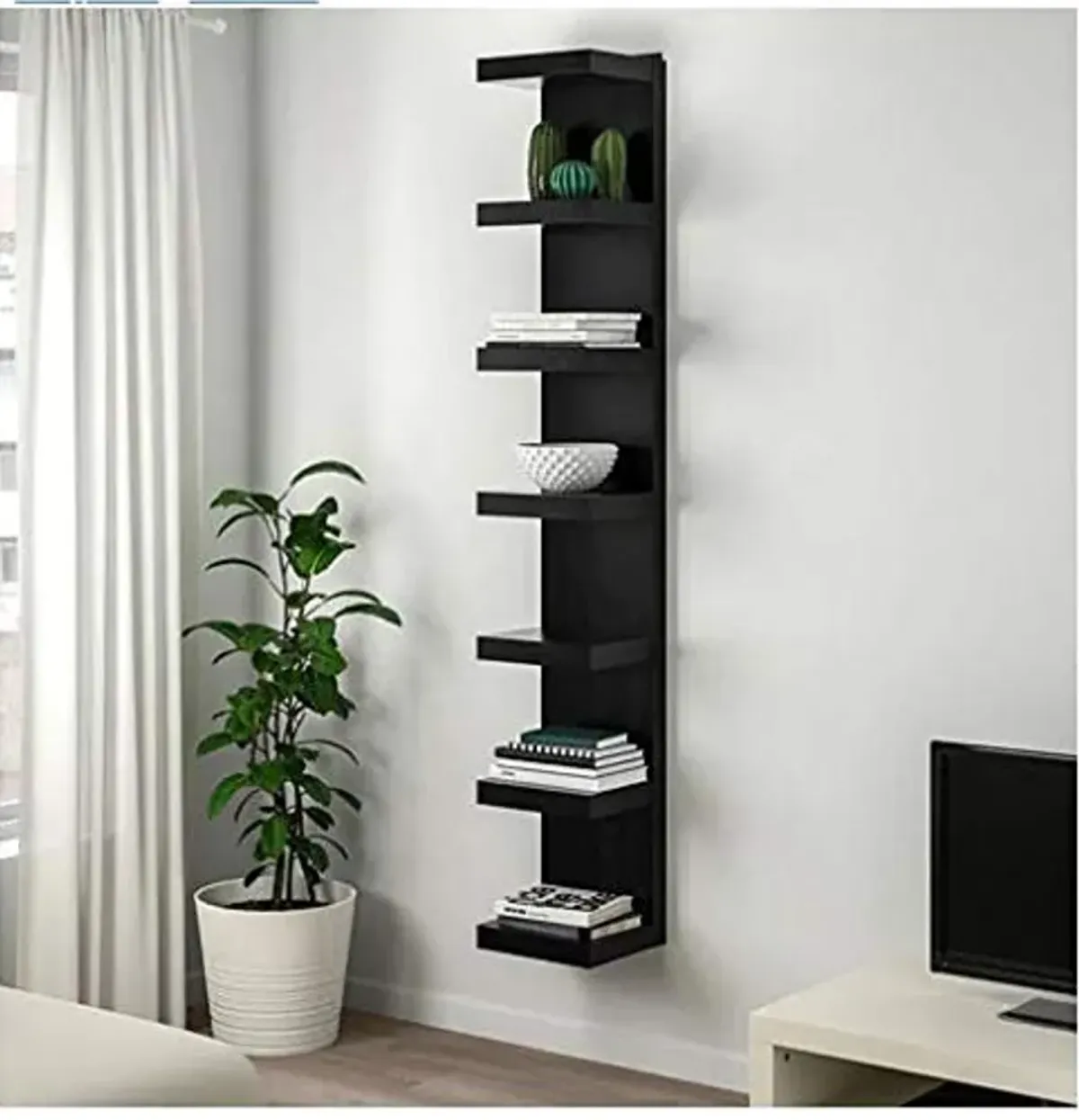 LACK IKEA Shelving Unit: Black/Brown [75" x 12" x 4"]