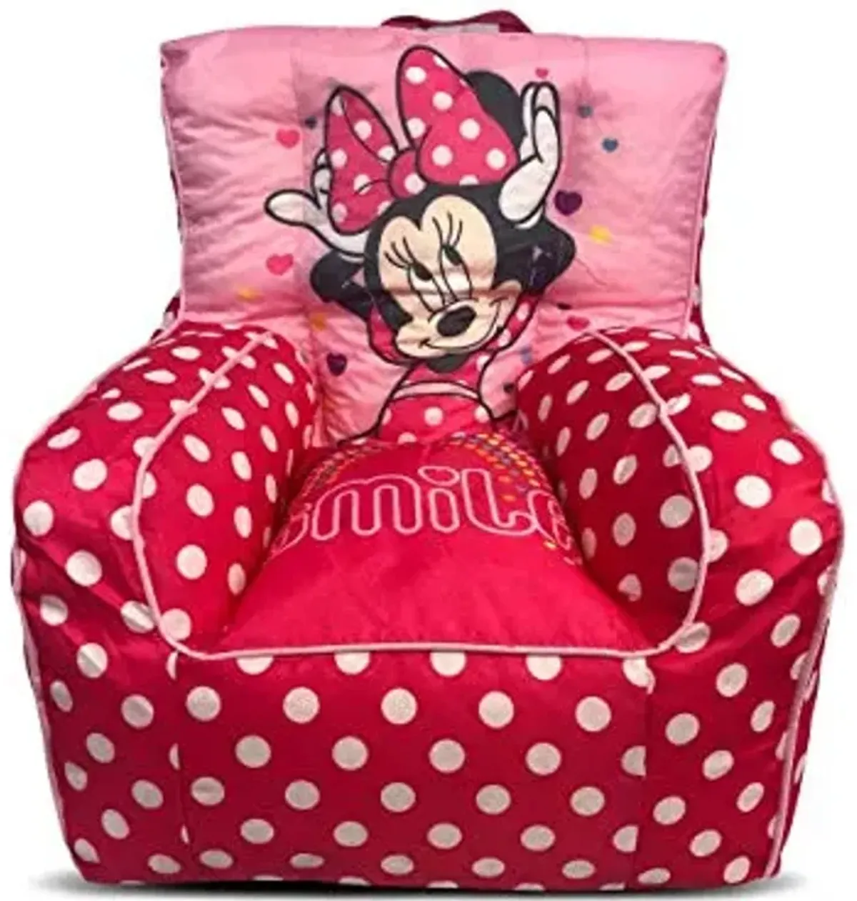 Idea Nuova Minnie Mouse Structured Bean Bag Chair,Pink