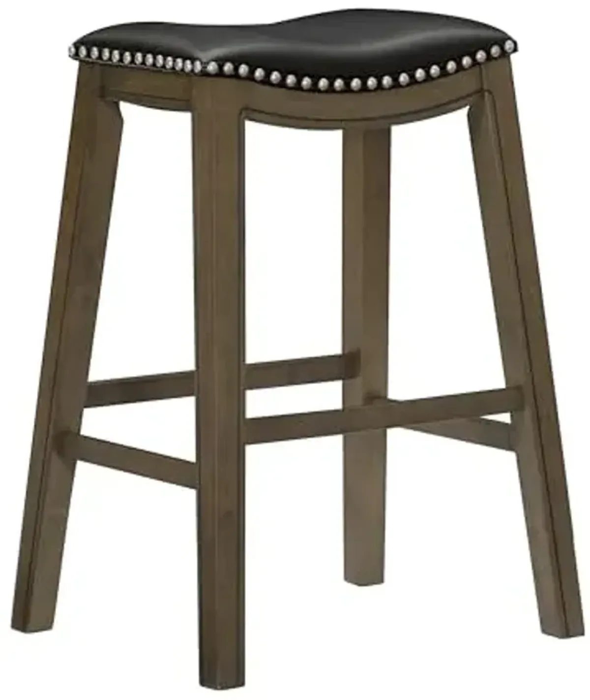 Homelegance Ordway Solid Wood Bar Stools - Saddle Bar Height Stools for Transitional Dining, Table Height Seating for Versatile Seating Options, Perfect for Casual Entertaining Spaces, 30"SH, Black