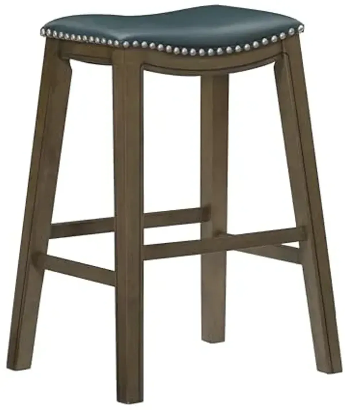 Homelegance Ordway Solid Wood Bar Stools - Saddle Bar Height Stools for Transitional Dining, Table Height Seating for Versatile Seating Options, Perfect for Casual Entertaining Spaces, 30"SH, Green